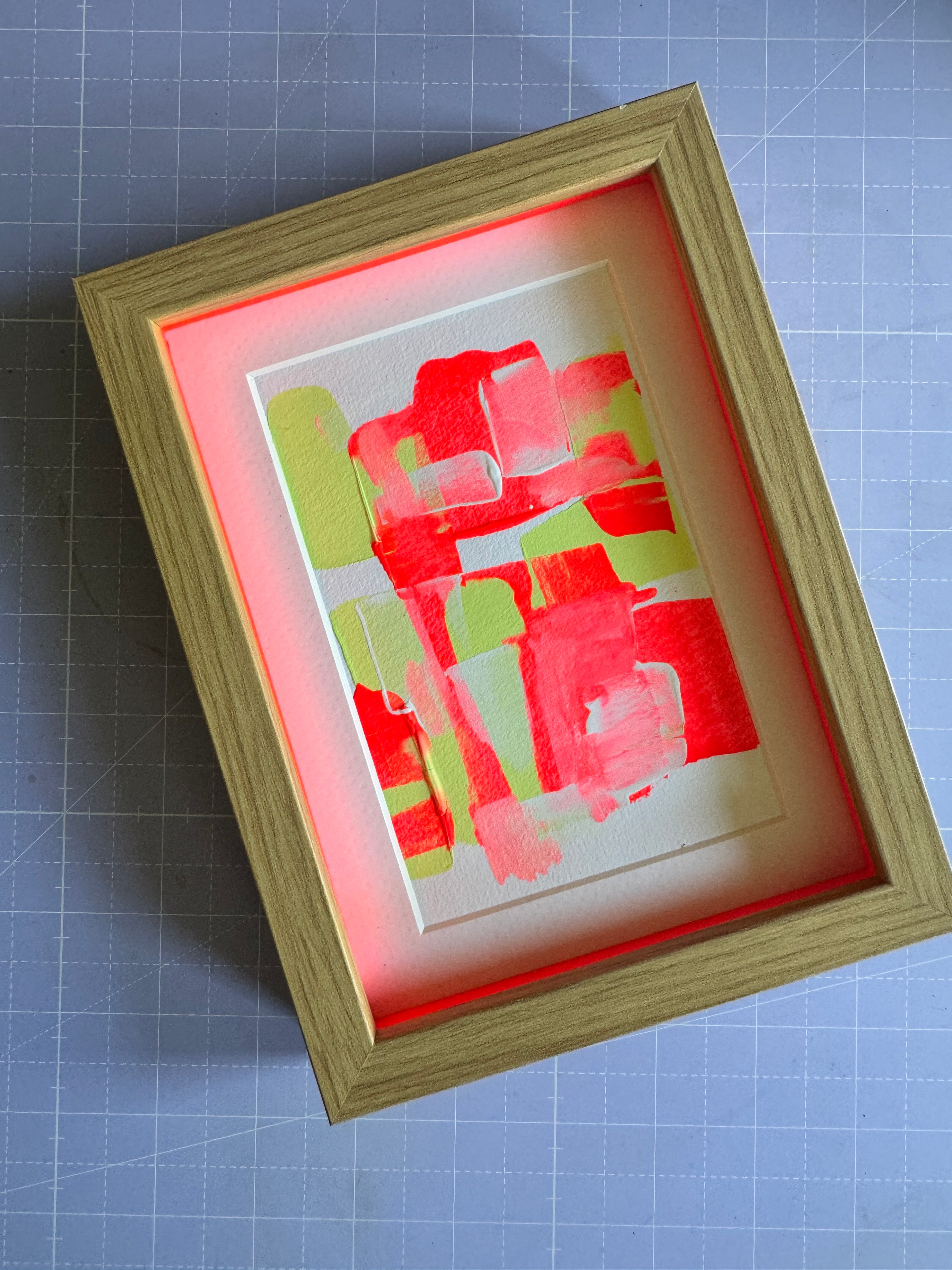 "Electric Watermelon" - Mini Original Painting & Frame