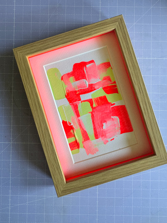 "Electric Watermelon" - Mini Original Painting & Frame